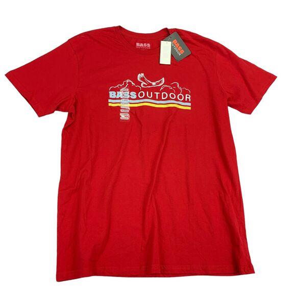 Bass Outdoor Mens Eagle Float Short Sleeve Crewneck T-Shirt Red XL - Picture 1 of 4
